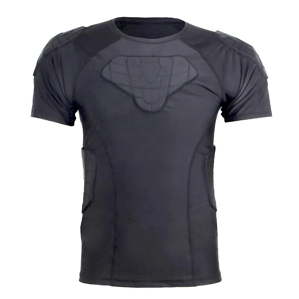 1Storm Men Lycra EVA Anti-Collision Chest Protective Black Short Shirt/Pant for Football Baseball Basketball Bike Rugby Snowboard Ski Volleyball