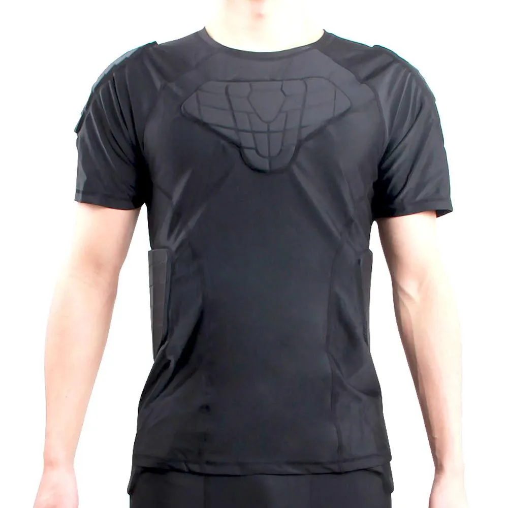 1Storm Men Lycra EVA Anti-Collision Chest Protective Black Short Shirt/Pant for Football Baseball Basketball Bike Rugby Snowboard Ski Volleyball