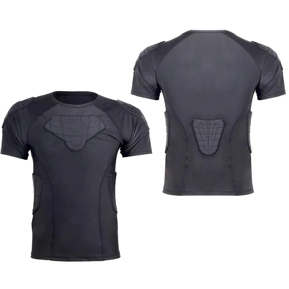 1Storm Men Lycra EVA Anti-Collision Chest Protective Black Short Shirt/Pant for Football Baseball Basketball Bike Rugby Snowboard Ski Volleyball