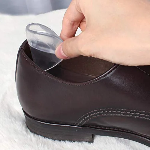 3 in 1 Arch Support Heel Cushion and Liner for Men and Women, Gel Shoe Heel Inserts (Beige)