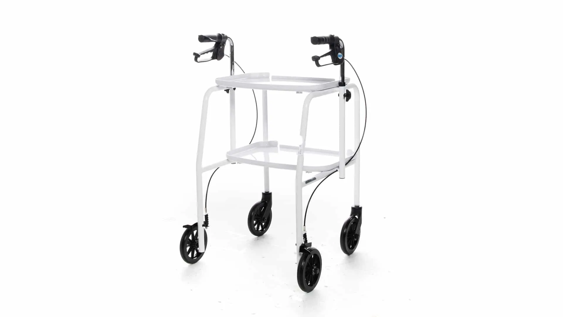 Adjustable Height Meal Tray Walker Trolley with Handbrakes