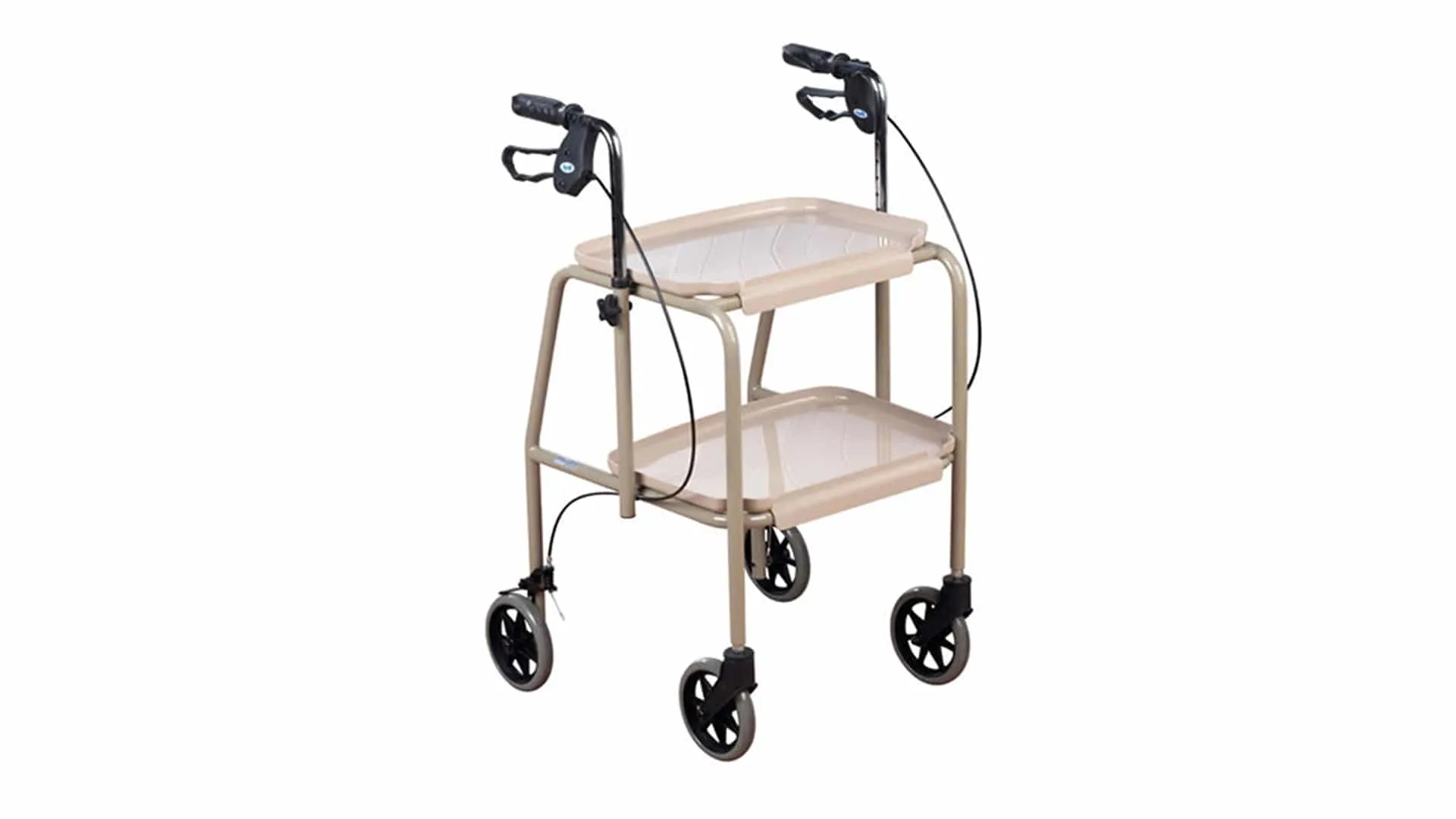 Adjustable Height Meal Tray Walker Trolley with Handbrakes