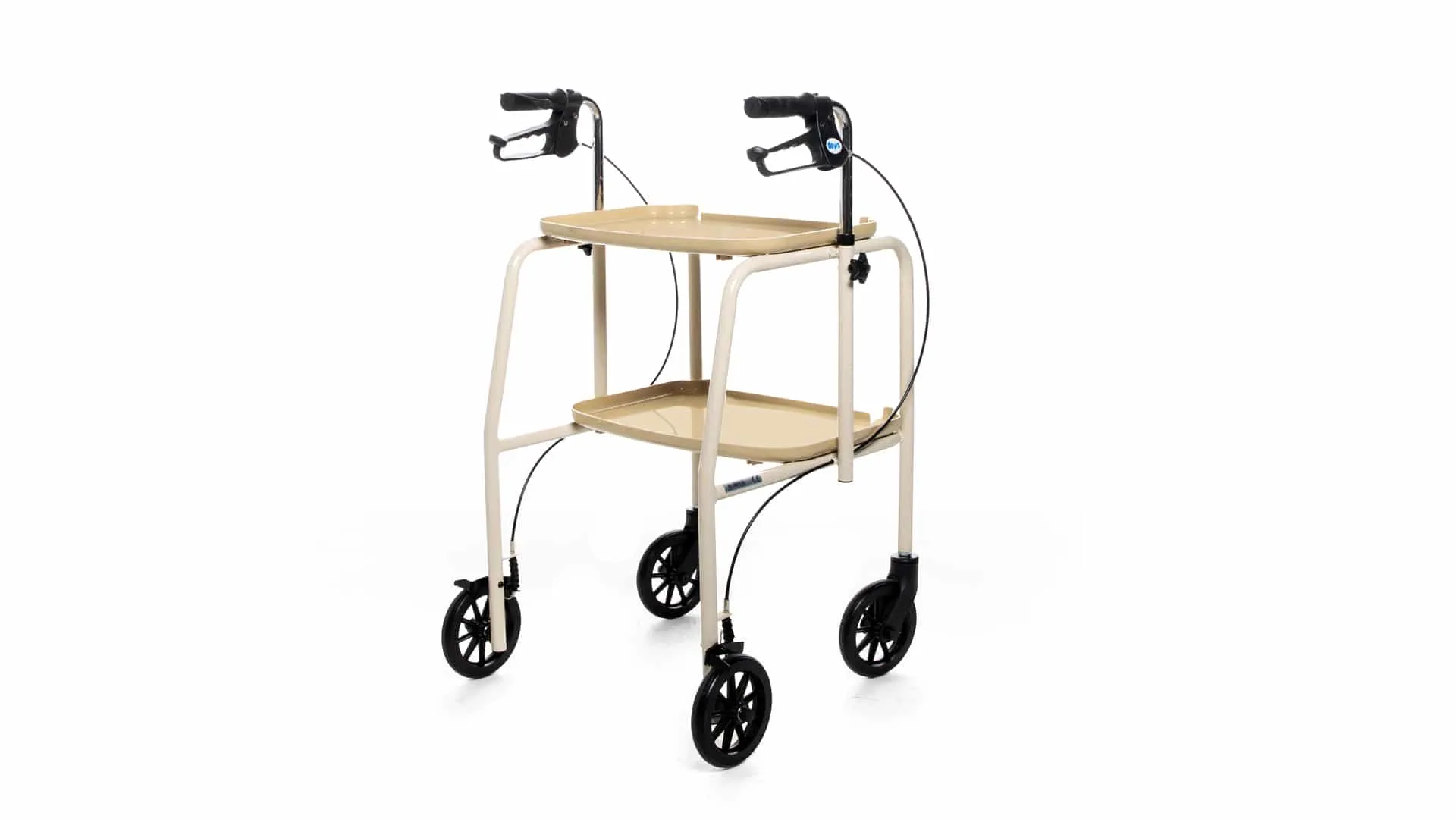 Adjustable Height Meal Tray Walker Trolley with Handbrakes
