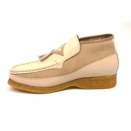 British Walkers Classic Men's Beige Leather and Suede Slip On