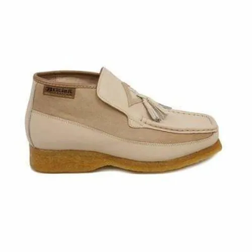 British Walkers Classic Men's Beige Leather and Suede Slip On
