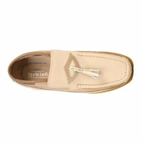 British Walkers Classic Men's Beige Leather and Suede Slip On