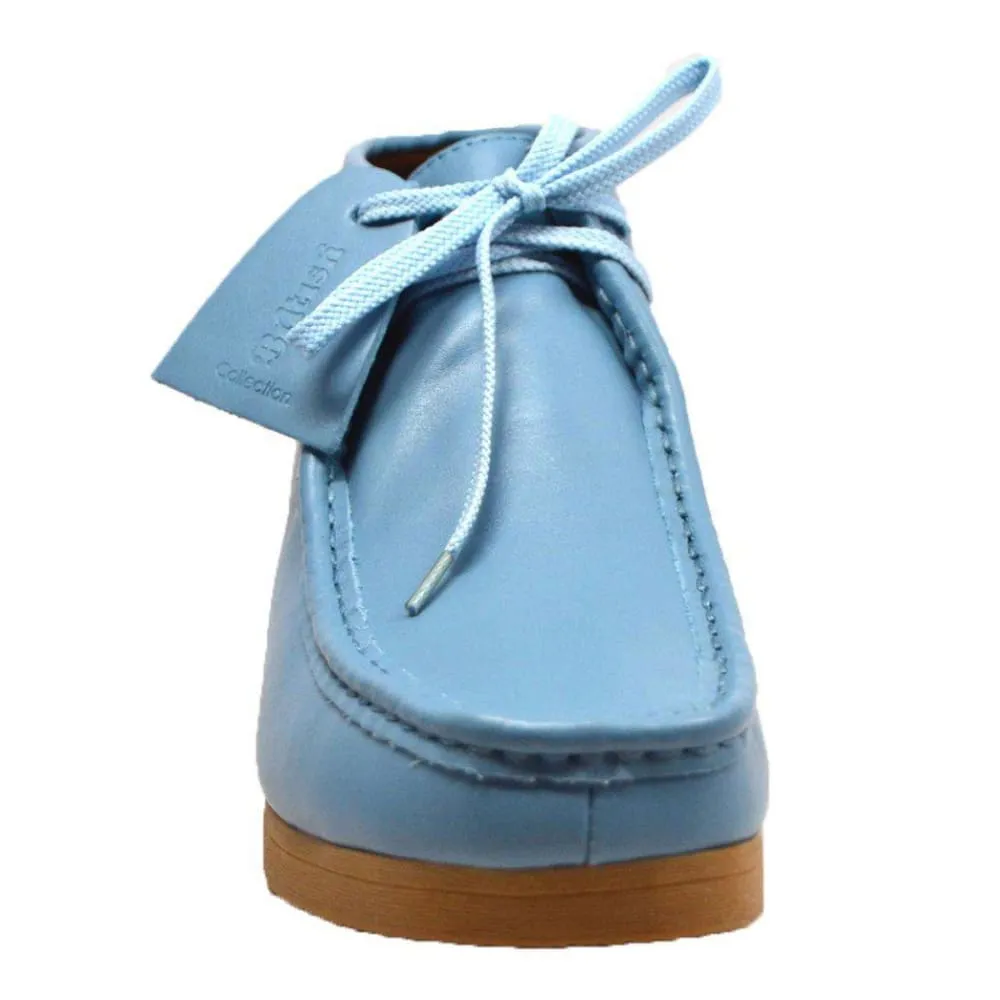 British Walkers New Castle 2 Wallabee Boots Men's Sky Blue Leather