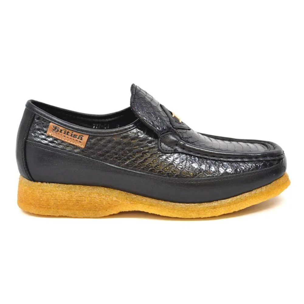 British Walkers Power 2 Limited Edition Men's Black Snake Skin Leather