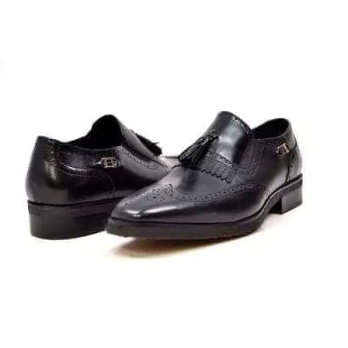 British Walkers Rick Men's Black Leather Slip On