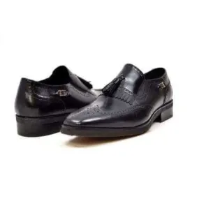 British Walkers Rick Men's Black Leather Slip On
