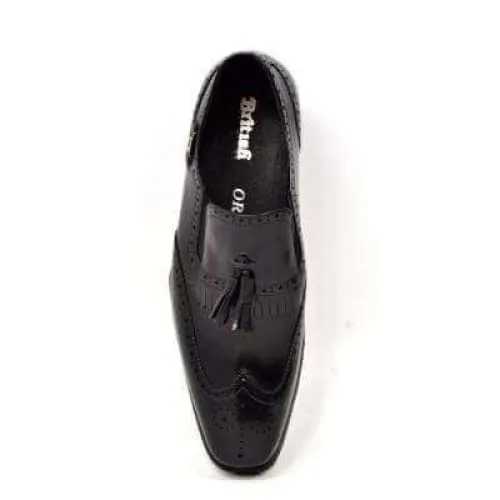 British Walkers Rick Men's Black Leather Slip On