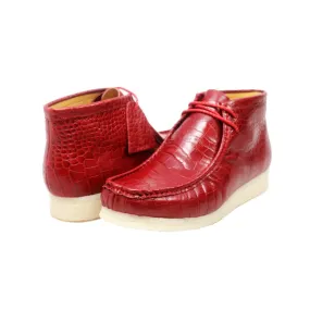 British Walkers Wallabee Boot Gators Men's Red Alligator Leather Limited Edition Style