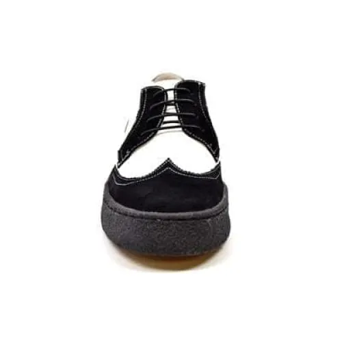 British Walkers Wingtip Men's Black Suede and White Leather