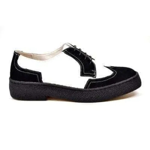 British Walkers Wingtip Men's Black Suede and White Leather