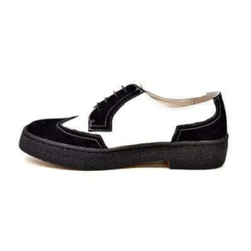British Walkers Wingtip Men's Black Suede and White Leather