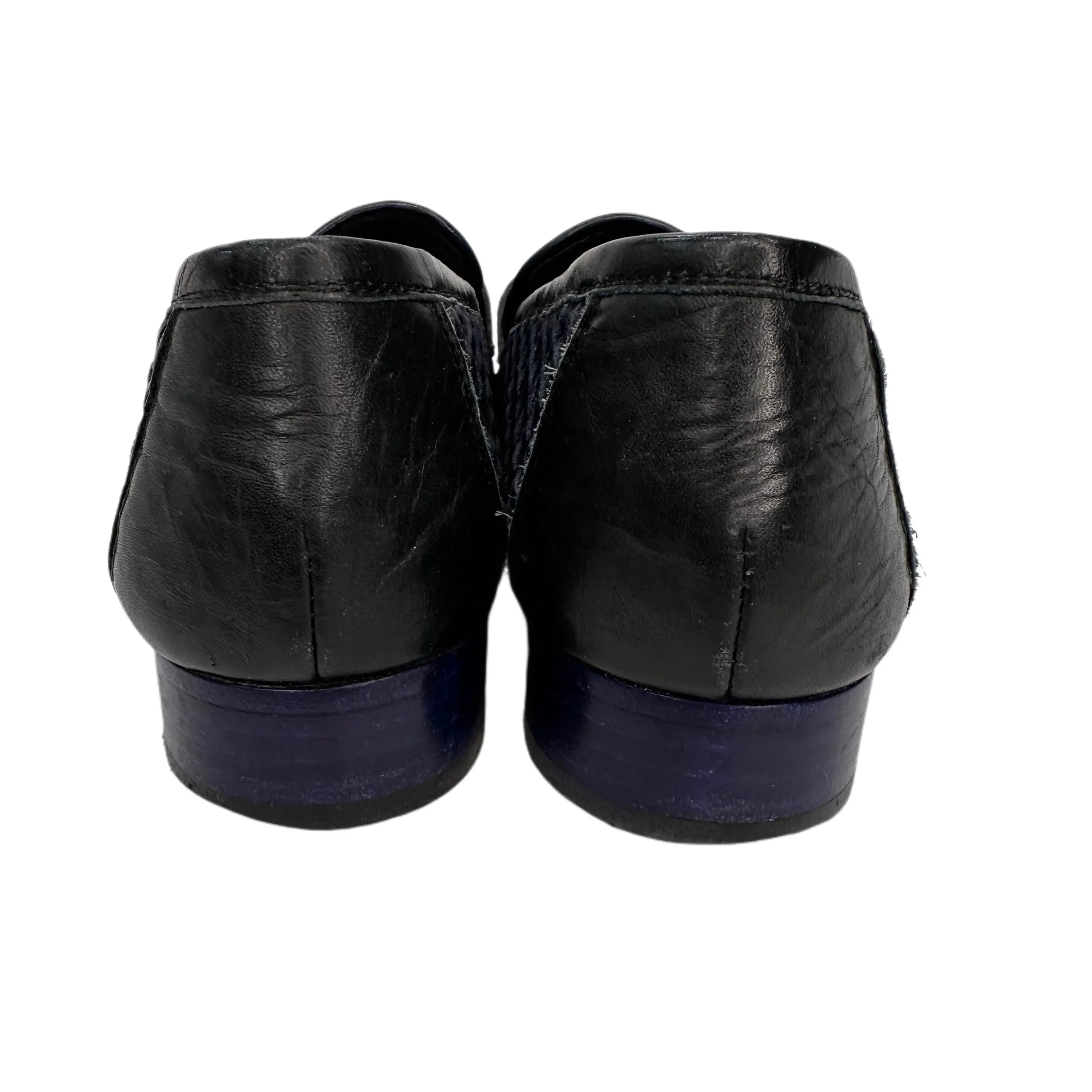 CHANEL Navy Woven Loafer Size 38.5