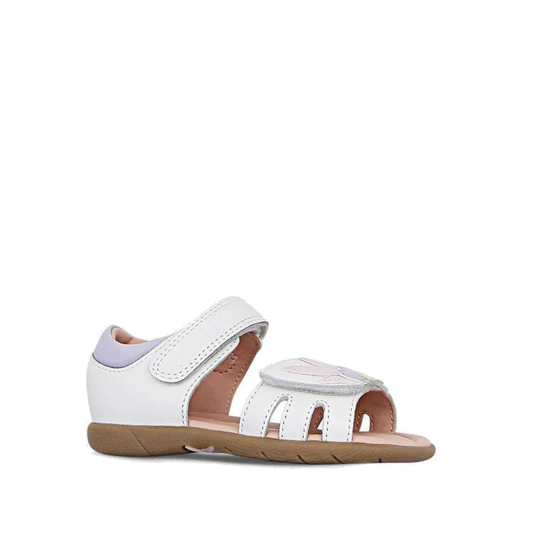 Clarks - Saskia White Toddlers Leather Sandal E Average Width