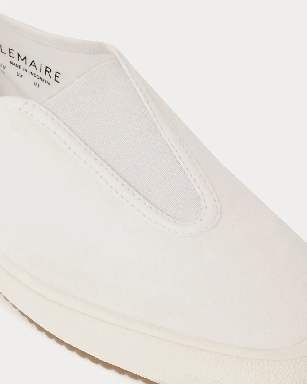 Cotton Canvas White Slip On Sneakers