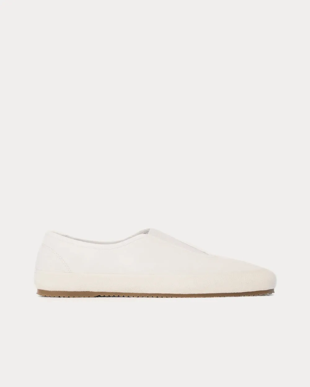 Cotton Canvas White Slip On Sneakers