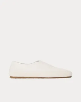 Cotton Canvas White Slip On Sneakers