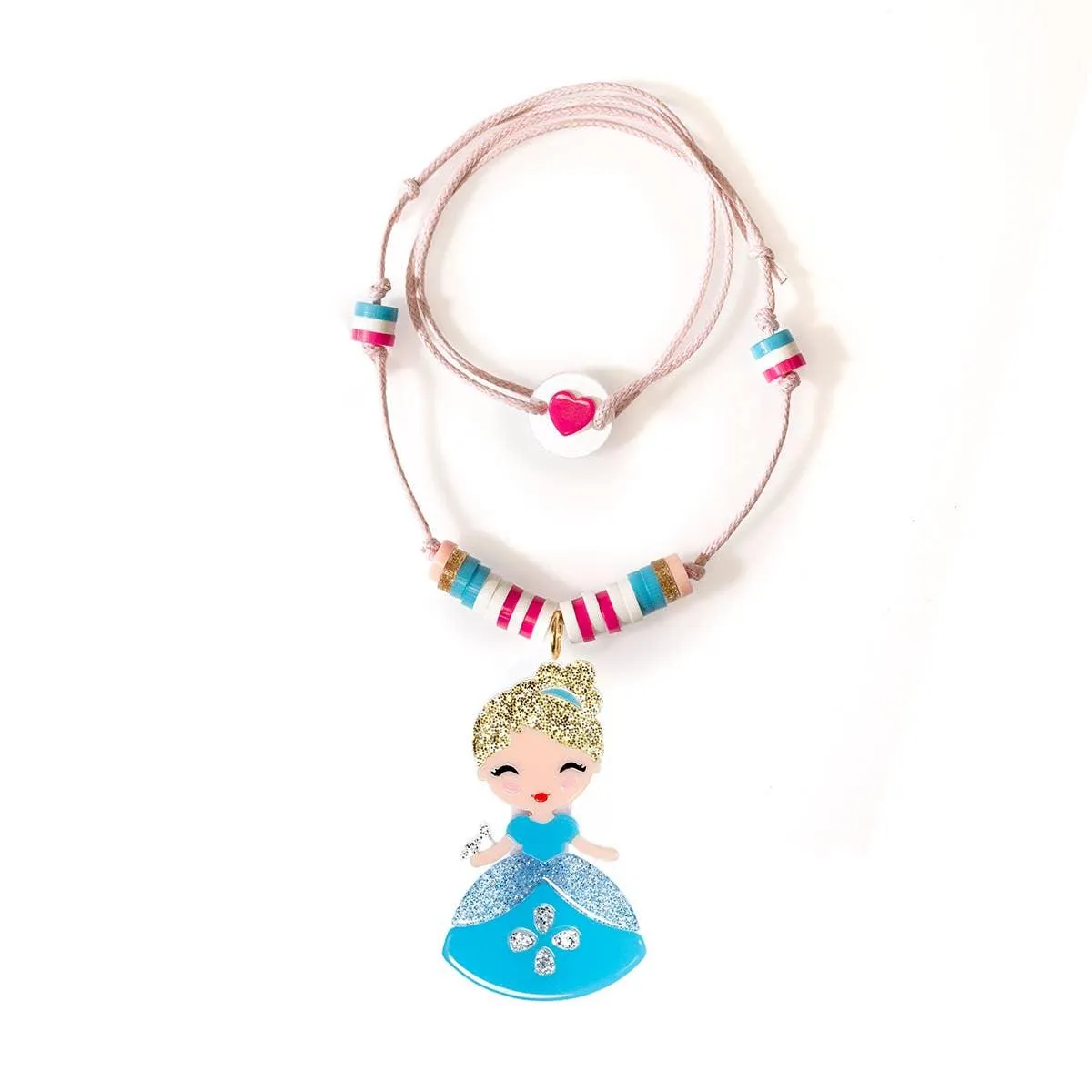 Cute Doll Glass Slippers Beaded Necklace
