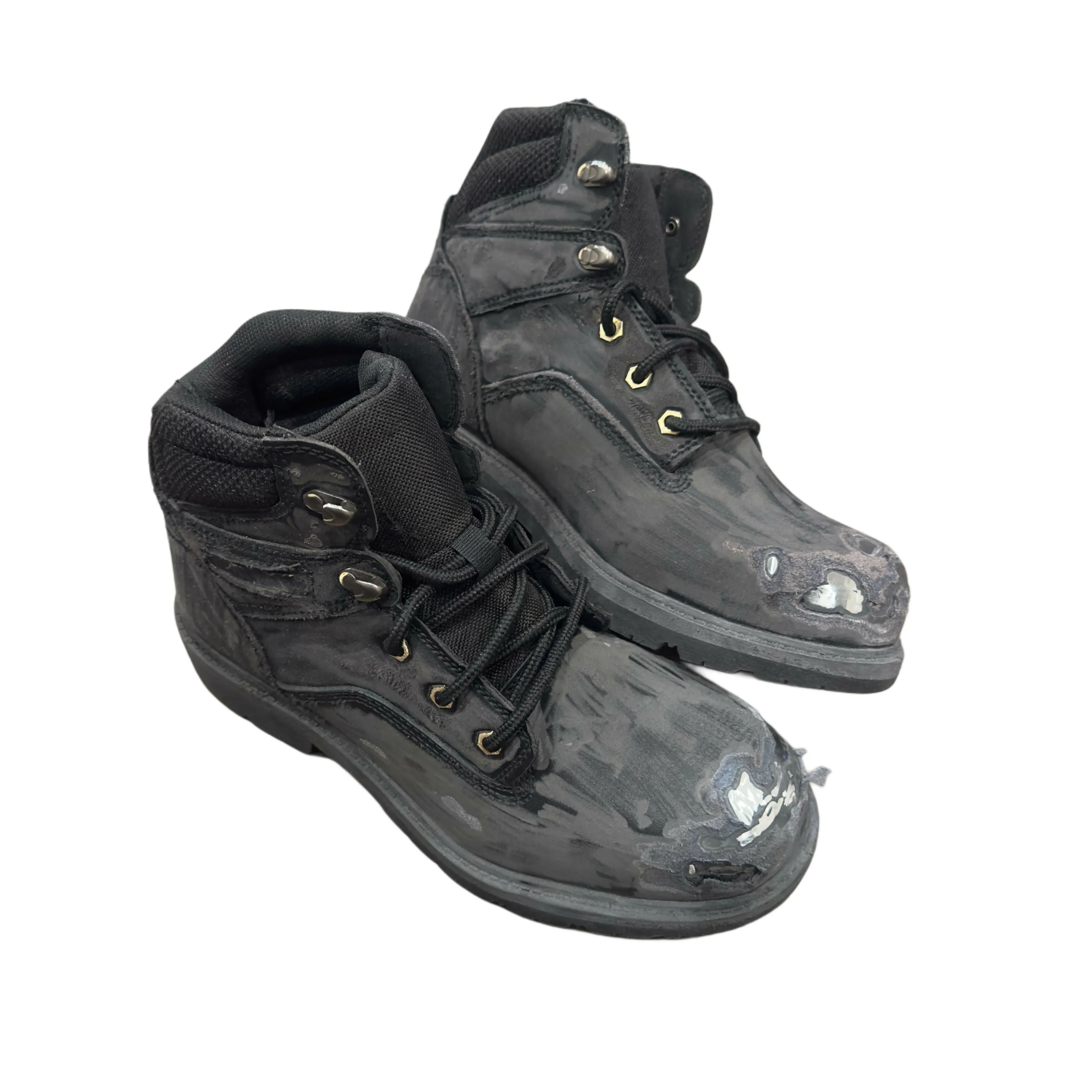 distressed steel toe boots
