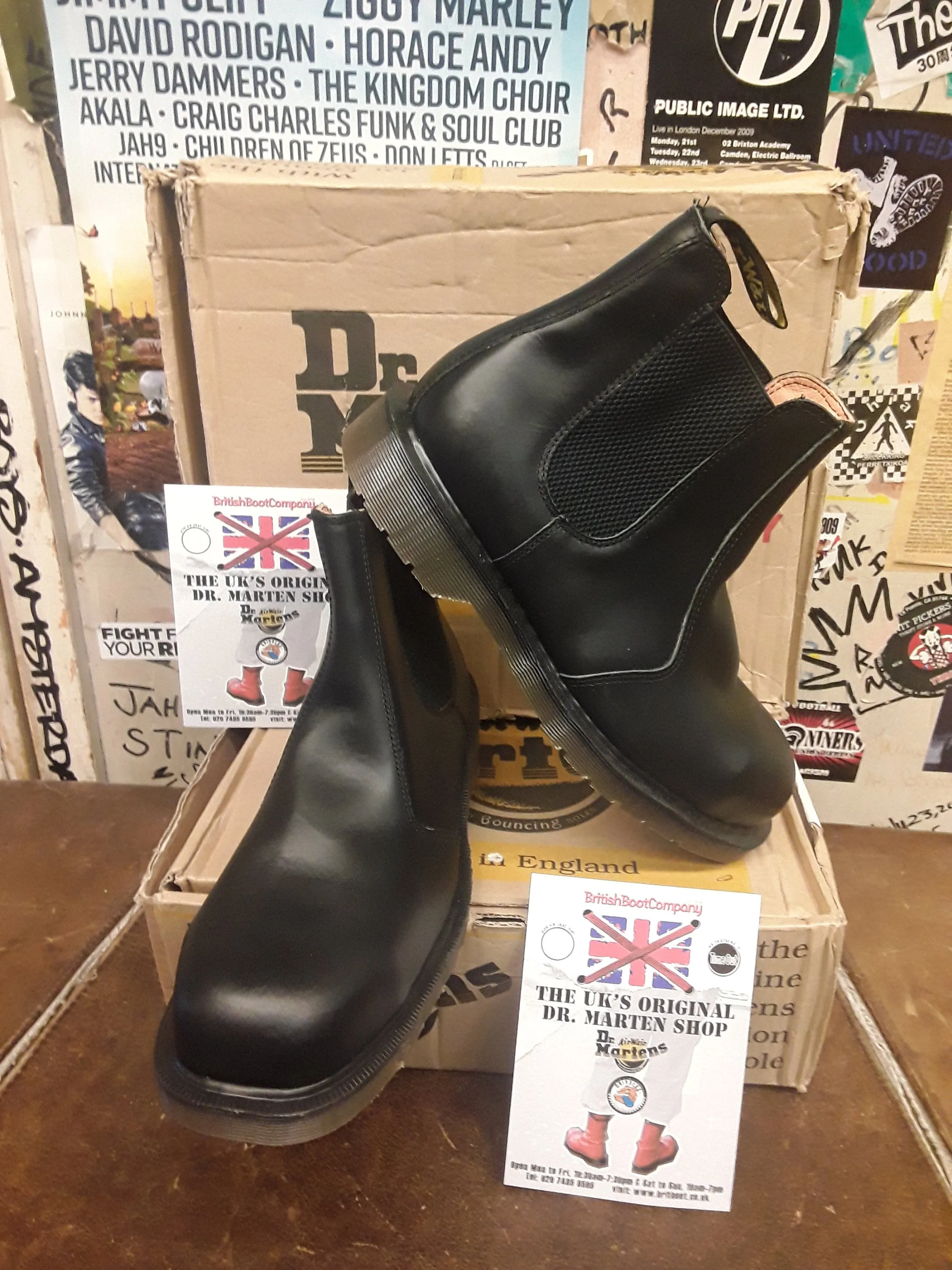Dr Martens Made in England, Size UK7, Vintage 90's, Steel Chelsea Boot, Mens Leather Boots / 2028