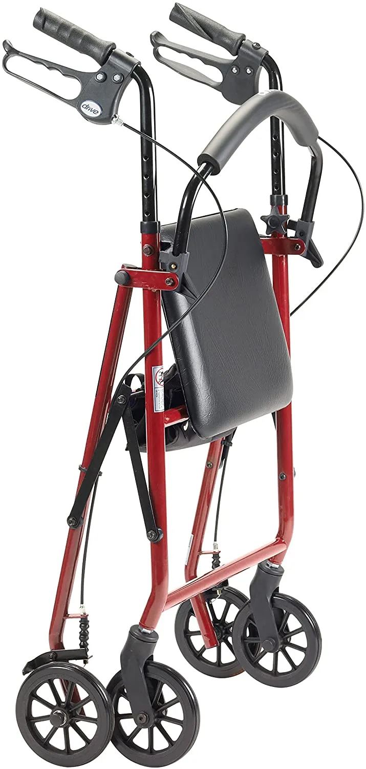 Drive 4 Wheel Rollator, Red, 1 Each