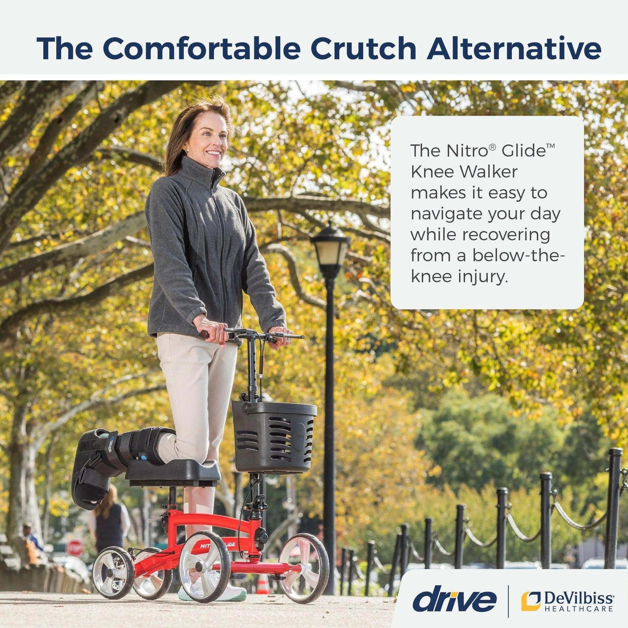 Drive Medical Nitro Glide Knee Walker Knee Scooter Crutch Alternative