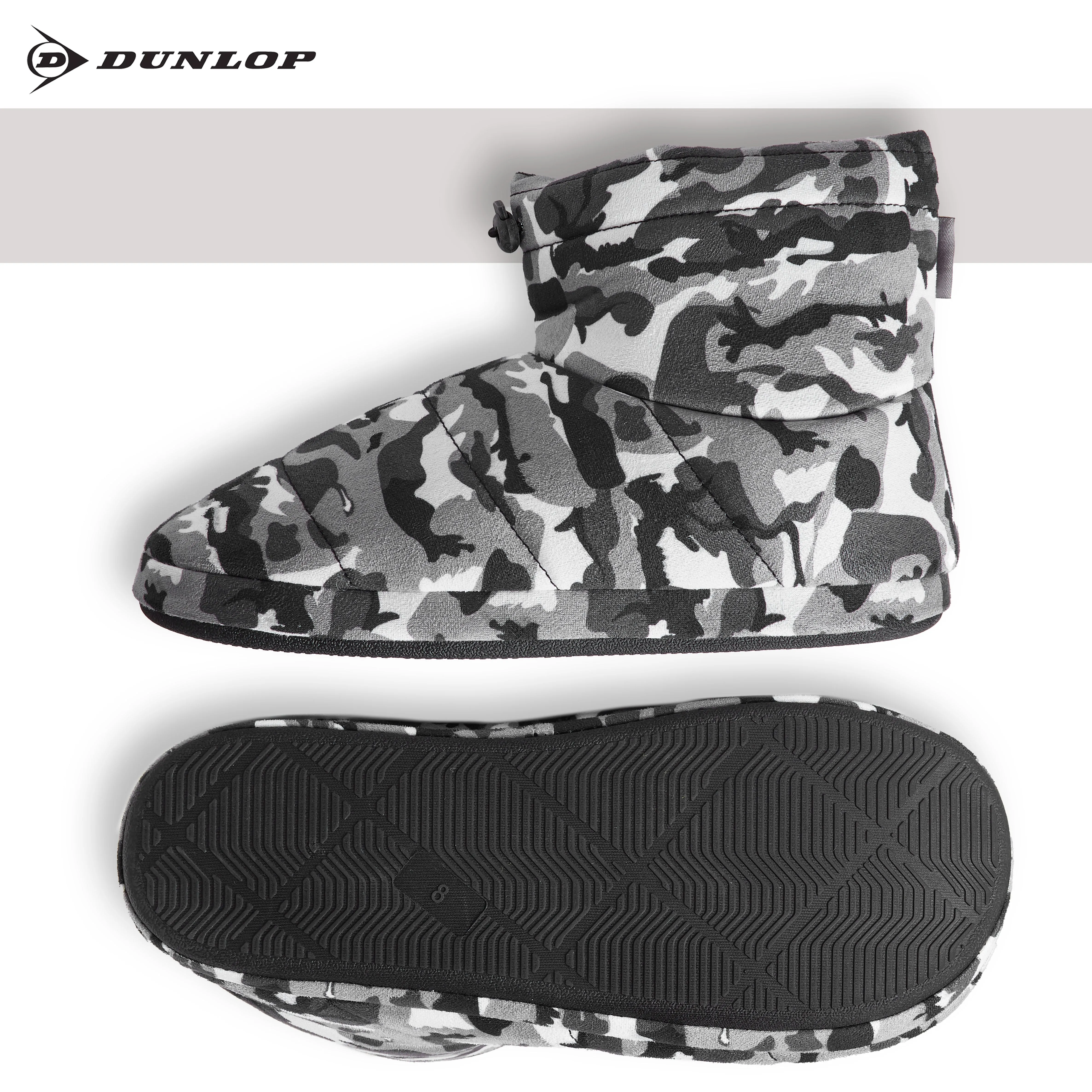 DUNLOP Slippers for Men, Fluffy Mens Slipper Warm and Cosy Winter House Boots