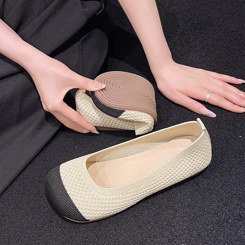 Environmentally friendly small fragrant woven hollow breathable loafers