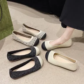 Environmentally friendly small fragrant woven hollow breathable loafers