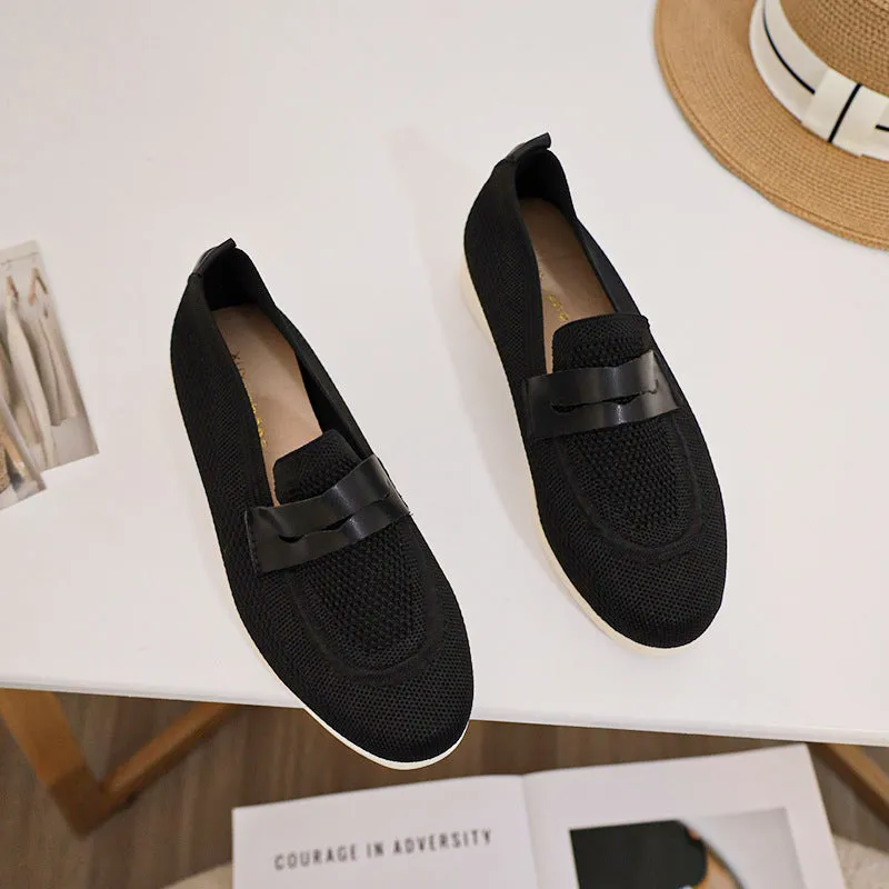 Environmentally friendly woven breathable soft-soled loafers