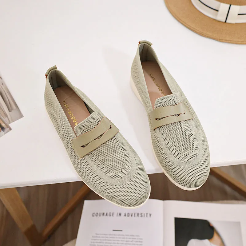 Environmentally friendly woven breathable soft-soled loafers