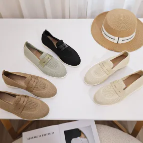Environmentally friendly woven breathable soft-soled loafers