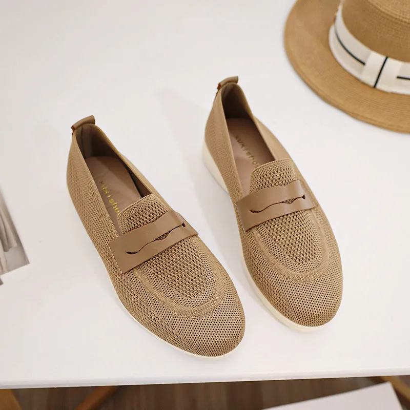 Environmentally friendly woven breathable soft-soled loafers