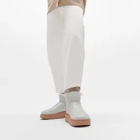 Fitflop Gen-FF Ultra-Mini Metallic D/Faced Shearling Boots In Silver