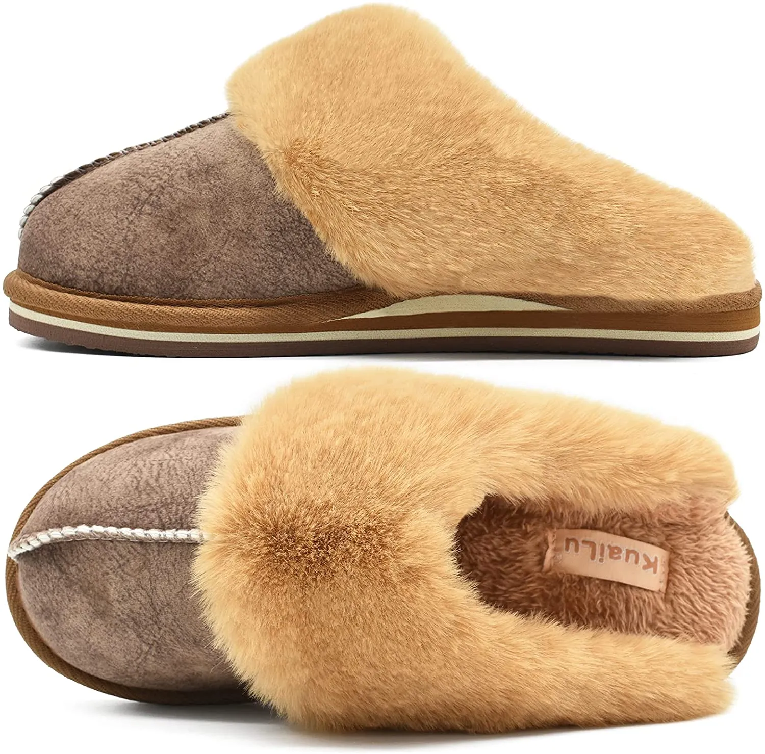Fluffy Red Dual Memory Foam Slippers