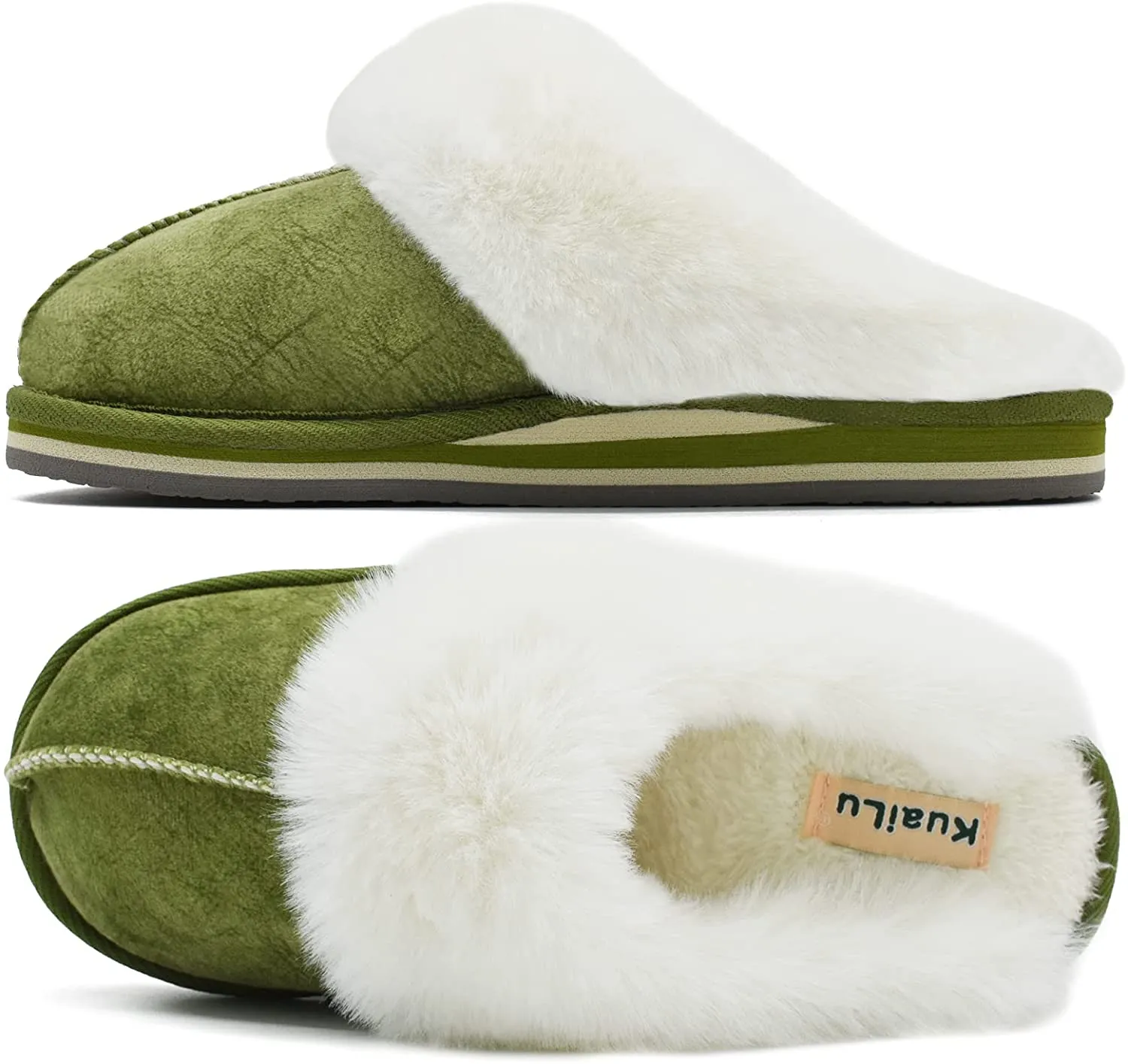 Fluffy Red Dual Memory Foam Slippers