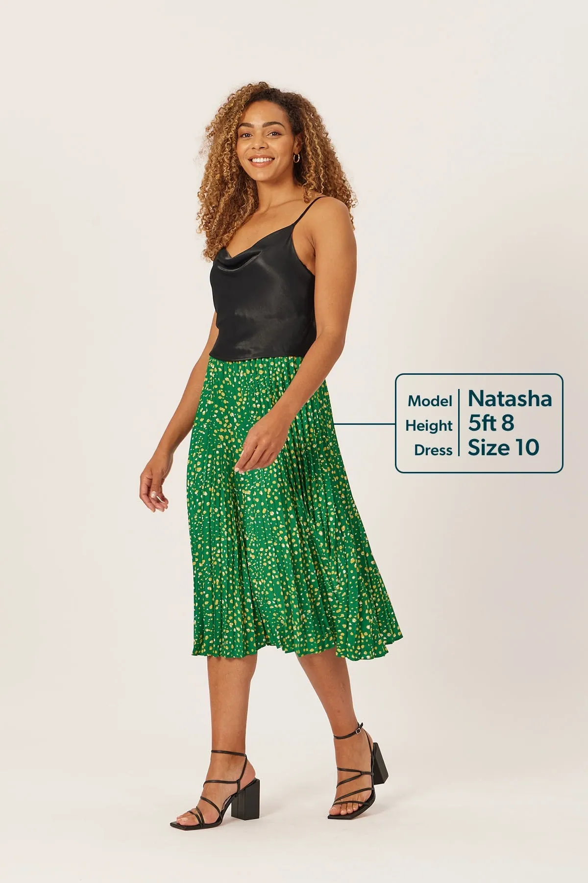 Gill - Pleated Skirt - Green Terrazzo