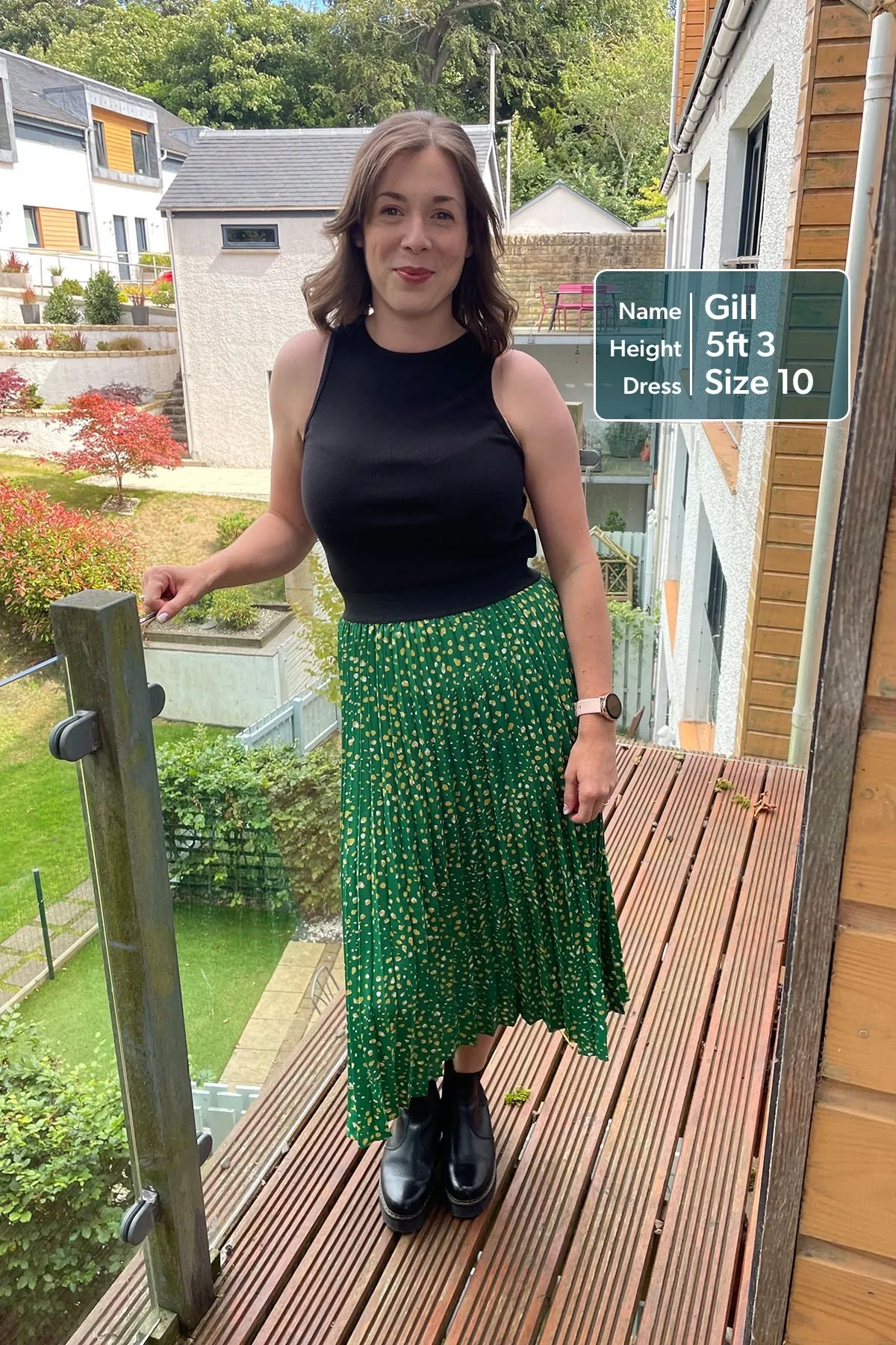 Gill - Pleated Skirt - Green Terrazzo