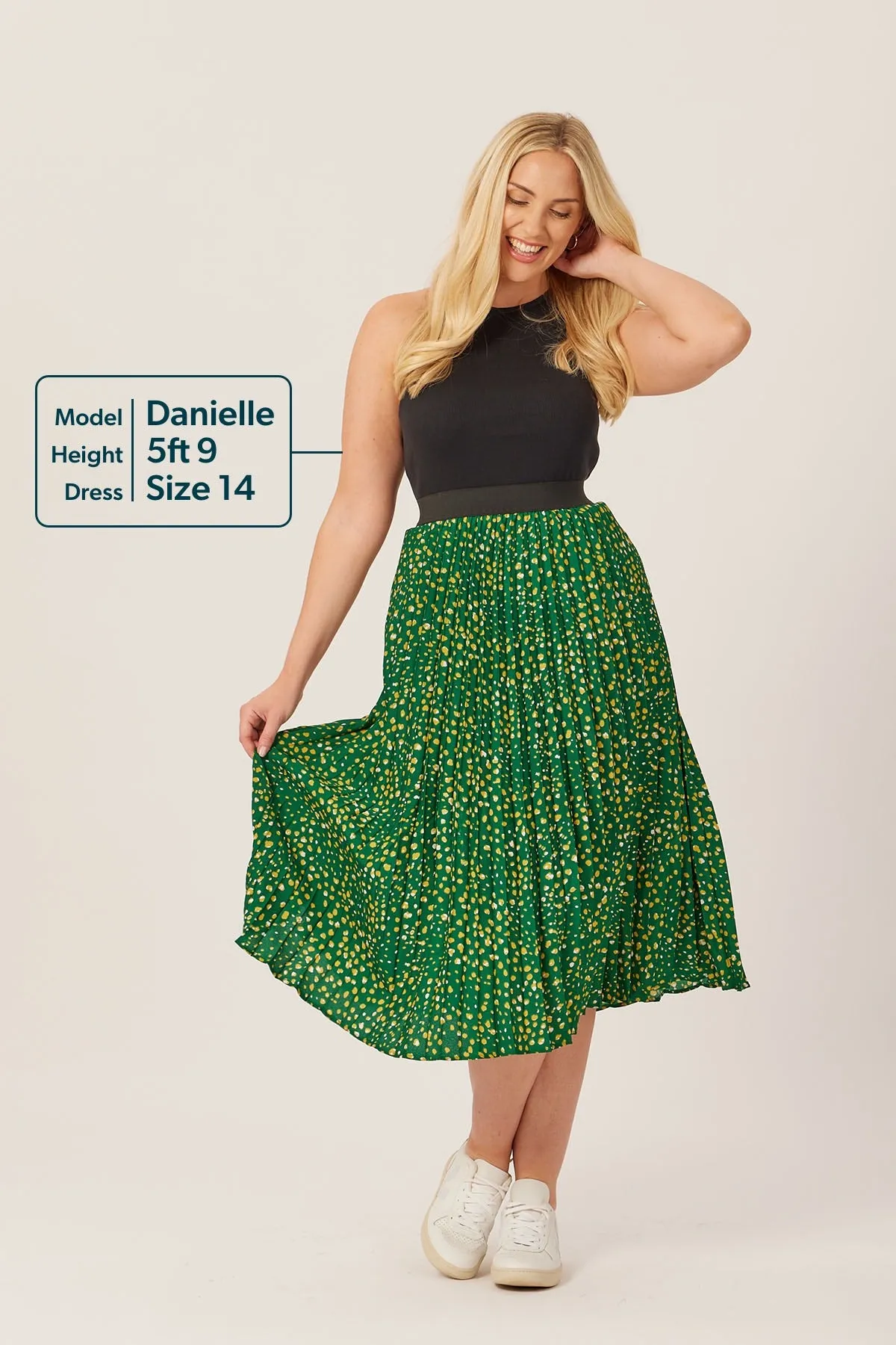 Gill - Pleated Skirt - Green Terrazzo