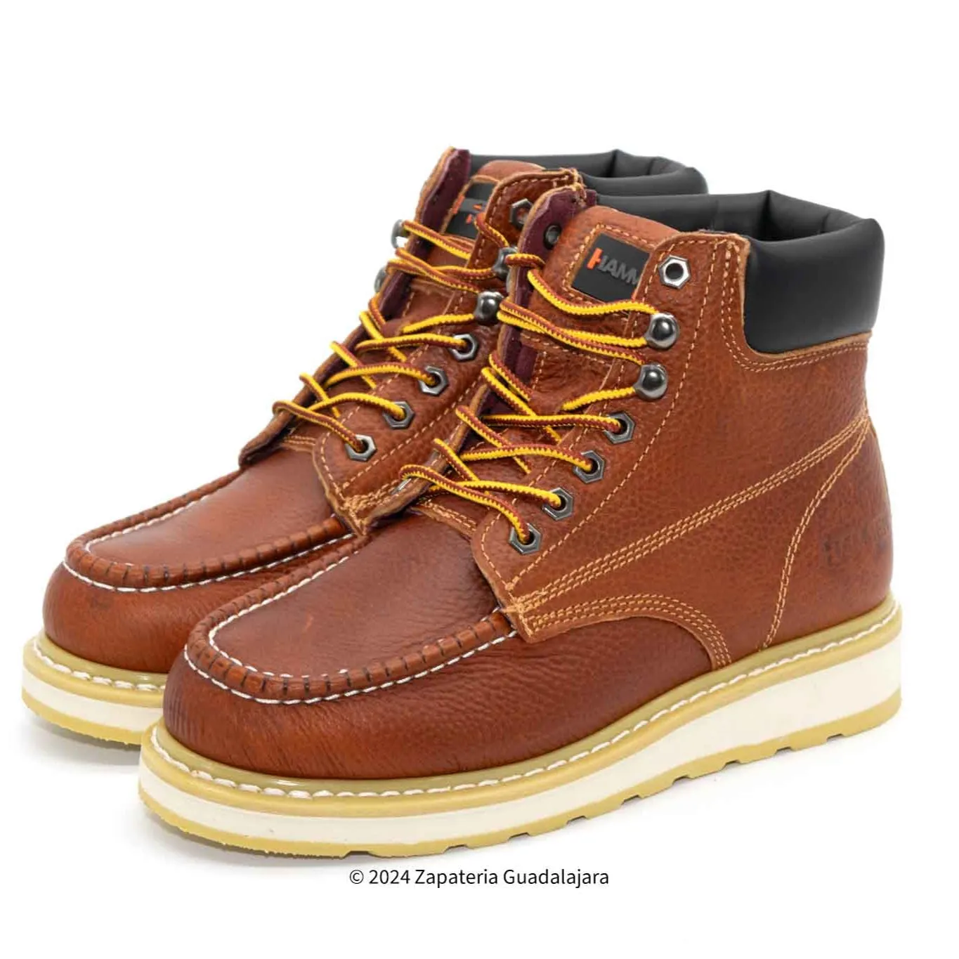 HM347 MOC TOE 6" GRASSO TAN WORK BOOT