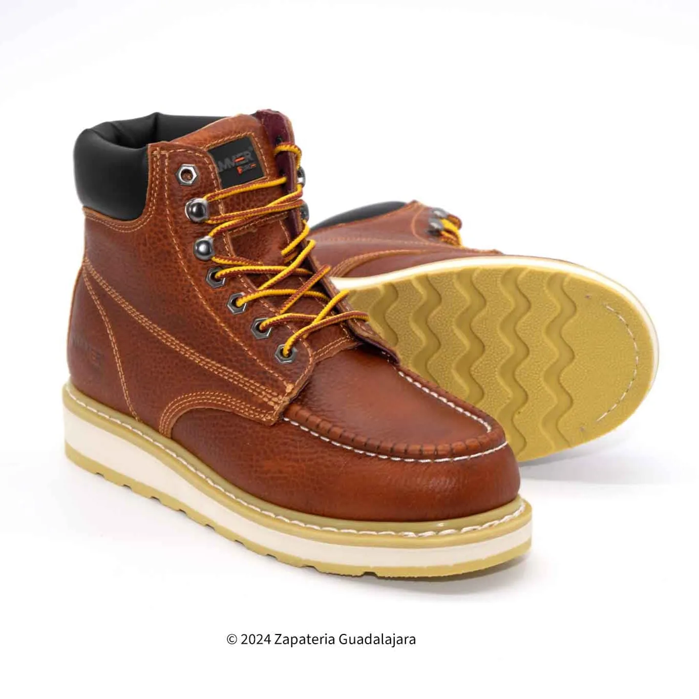HM347 MOC TOE 6" GRASSO TAN WORK BOOT