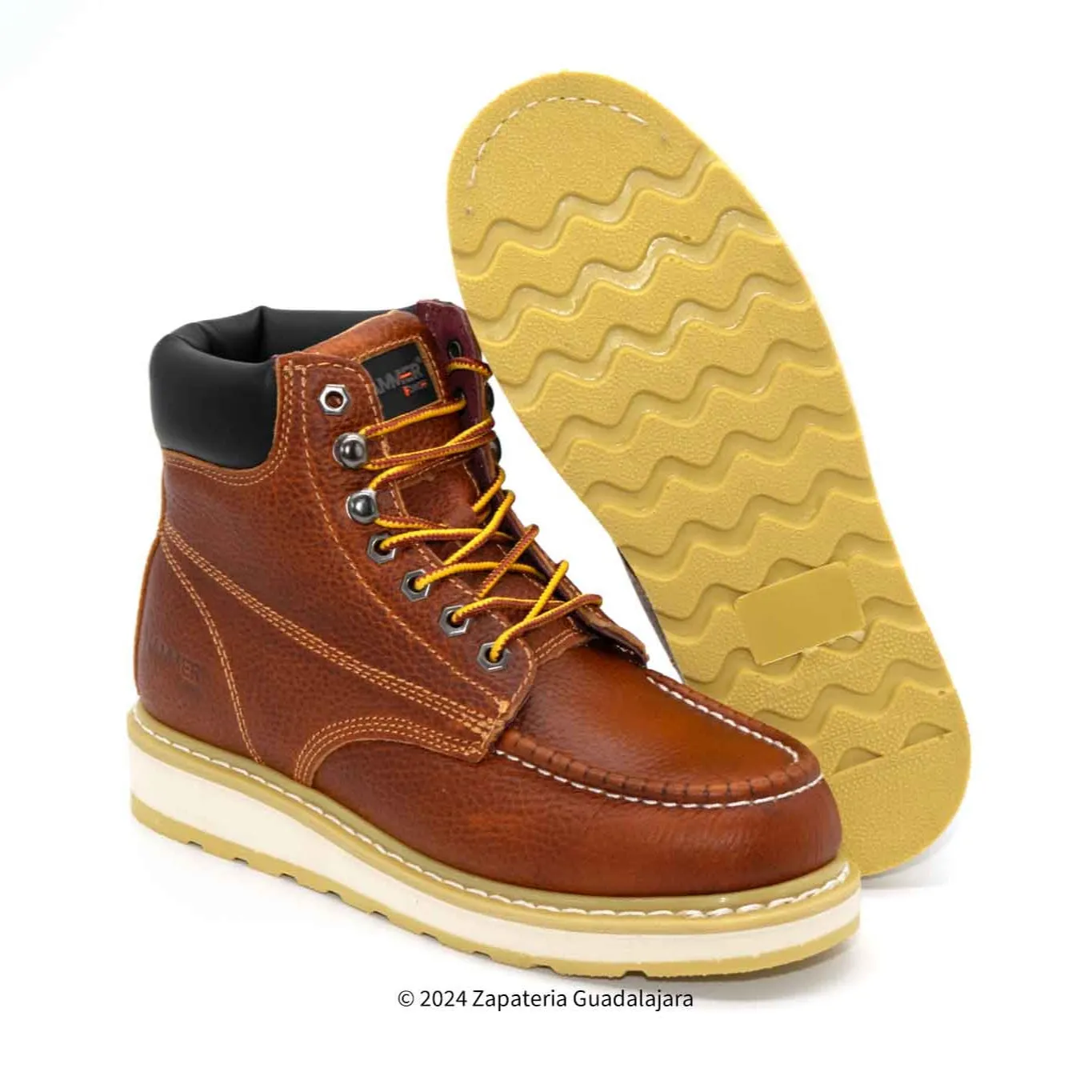 HM347 MOC TOE 6" GRASSO TAN WORK BOOT