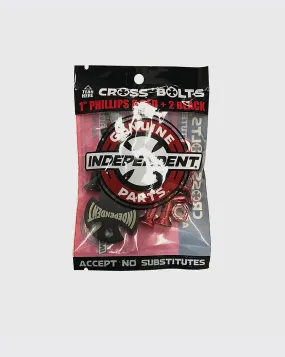 Independent Trucks Cross Bolts 1" Phillips - Red/Black
