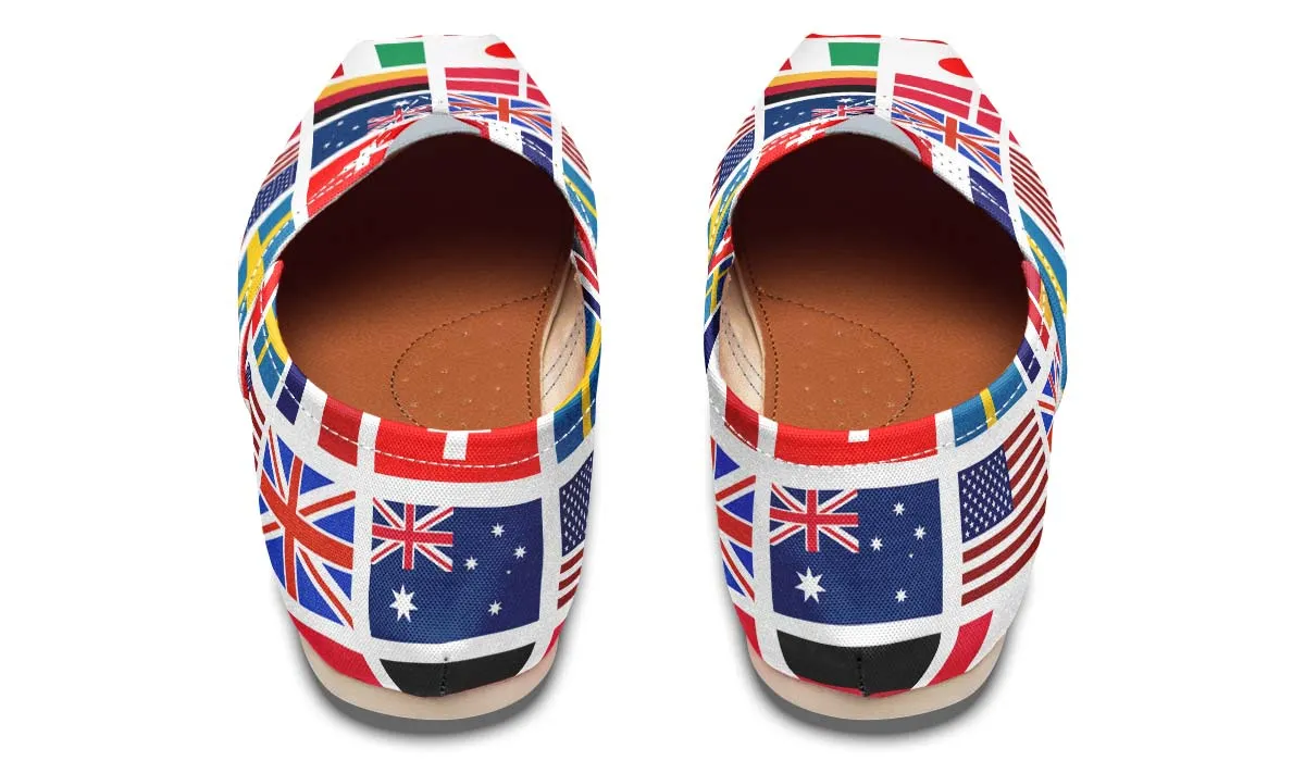 International Travel Flags Casual Shoes