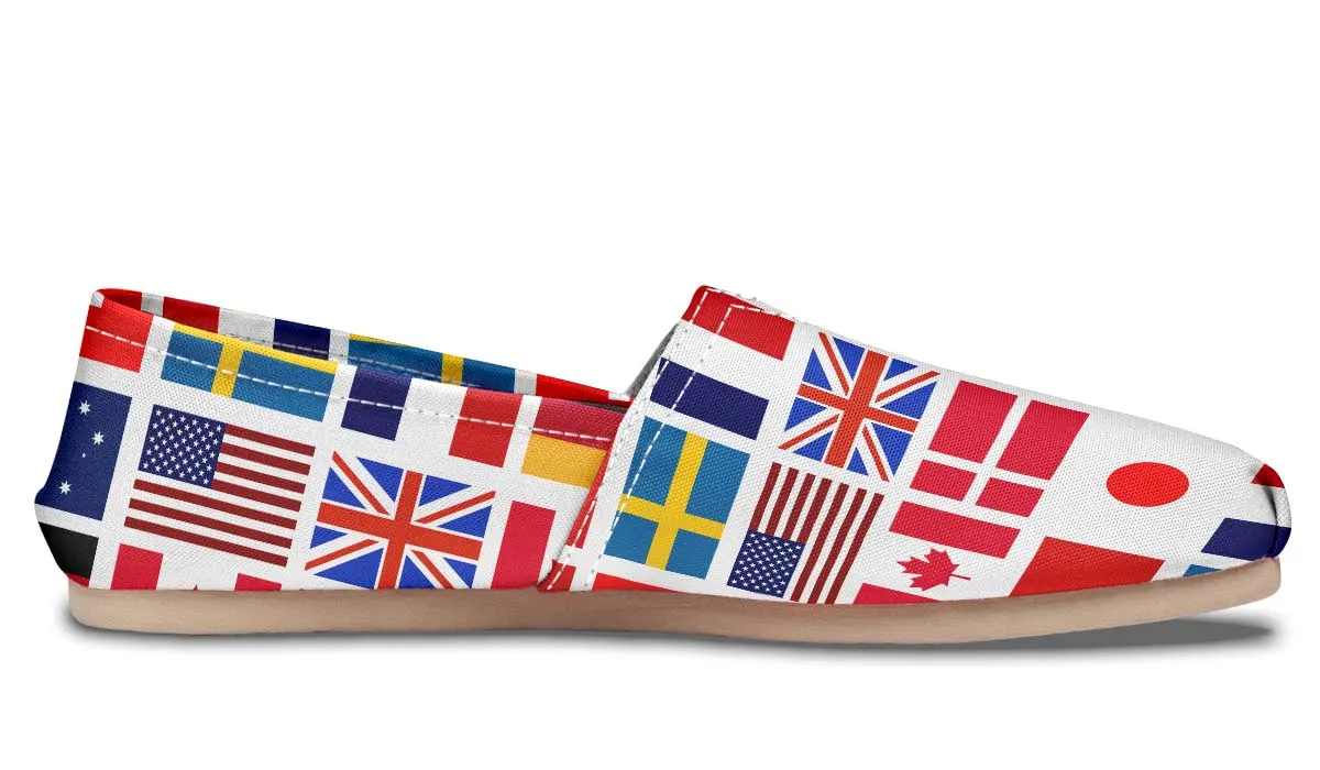 International Travel Flags Casual Shoes