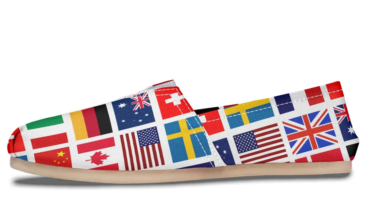 International Travel Flags Casual Shoes