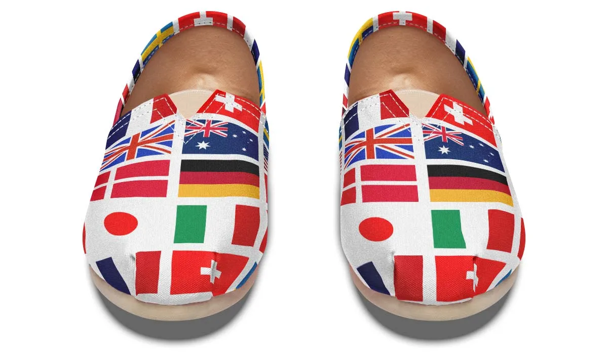 International Travel Flags Casual Shoes